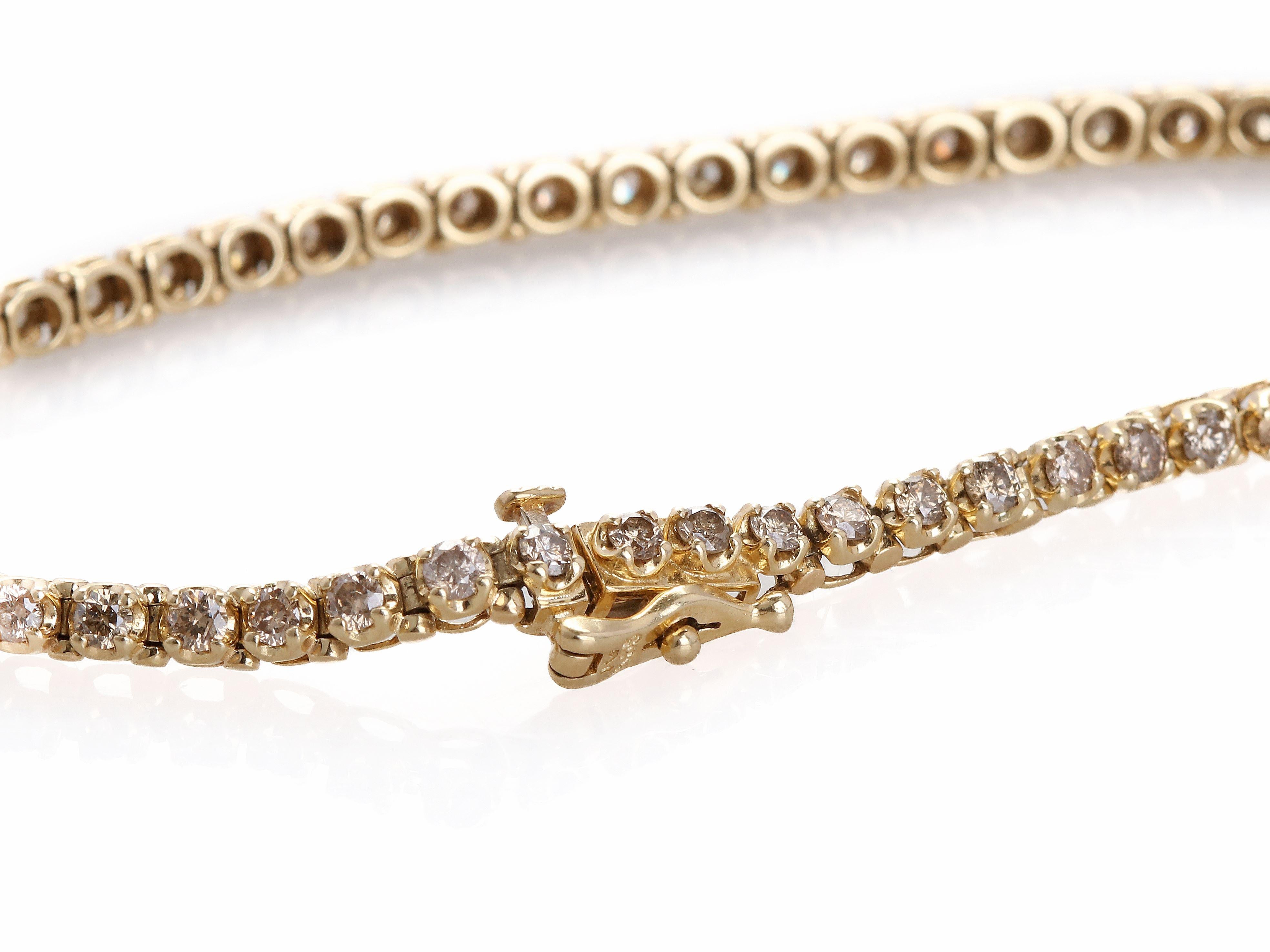Detailed shot of the diamond settings, capturing the vintage brilliance of this tennis bracelet.
