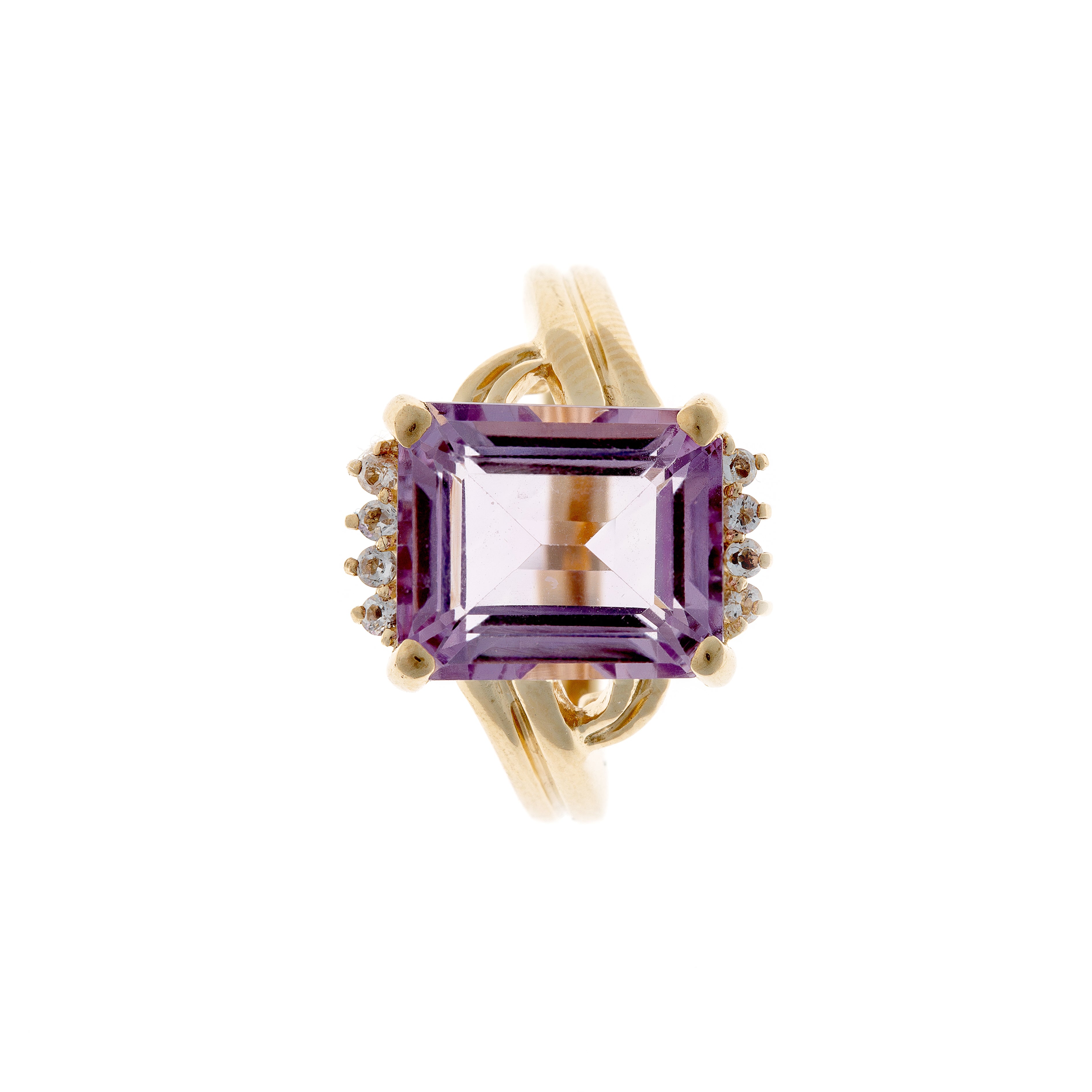Vintage Gold Amethyst and Topaz Cocktail Ring