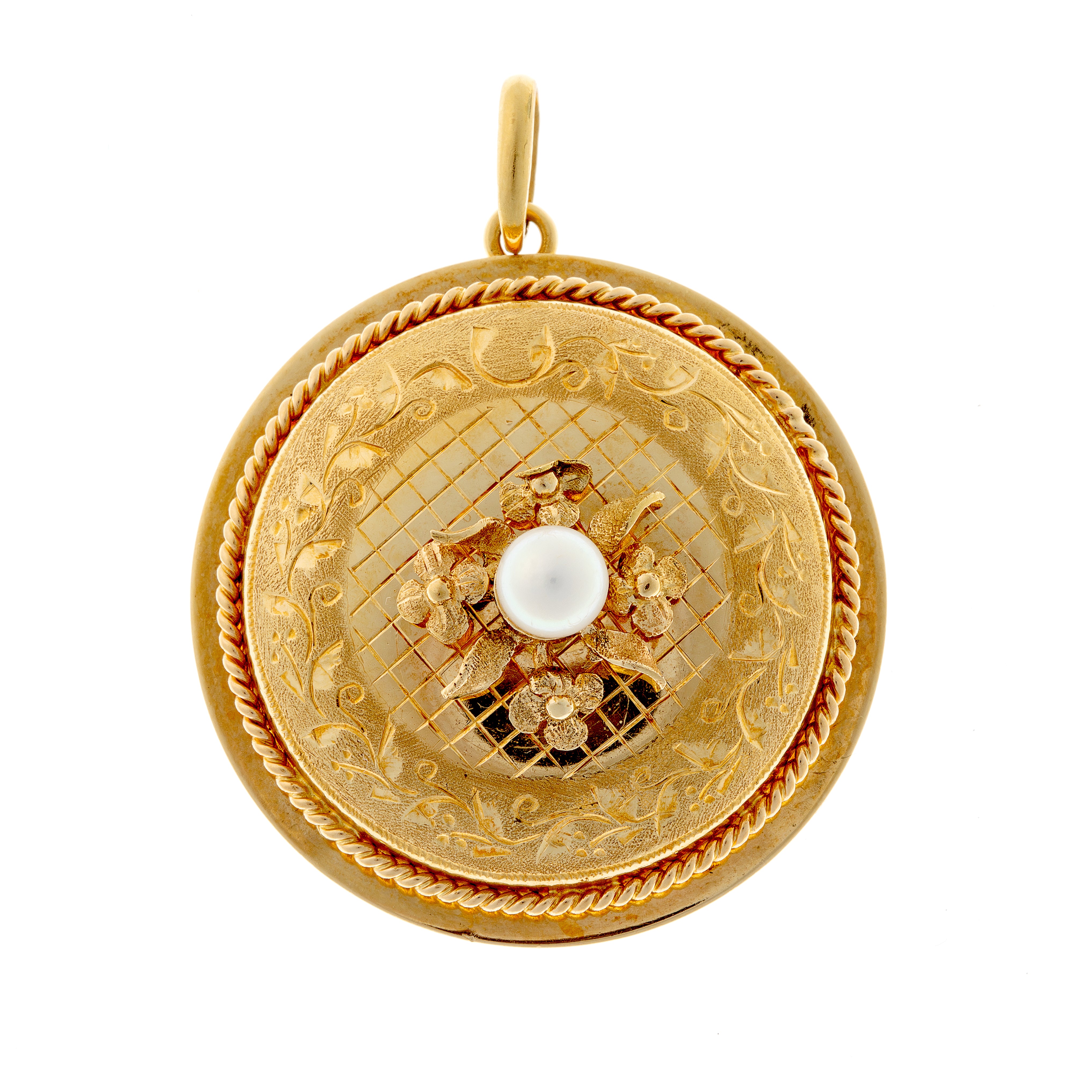 Napoleon III Gold Pendant with Pearl