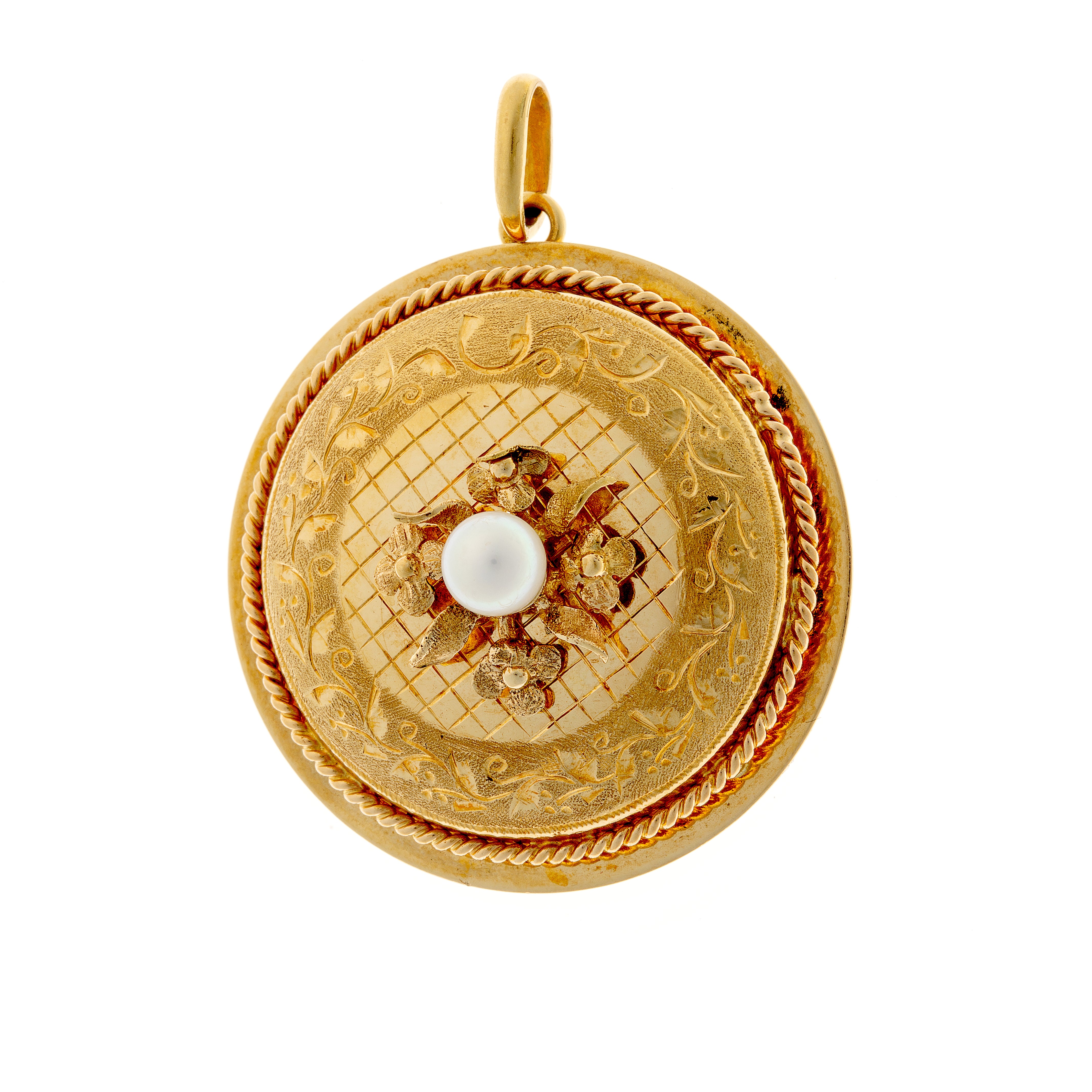 Napoleon III Gold Pendant with Pearl