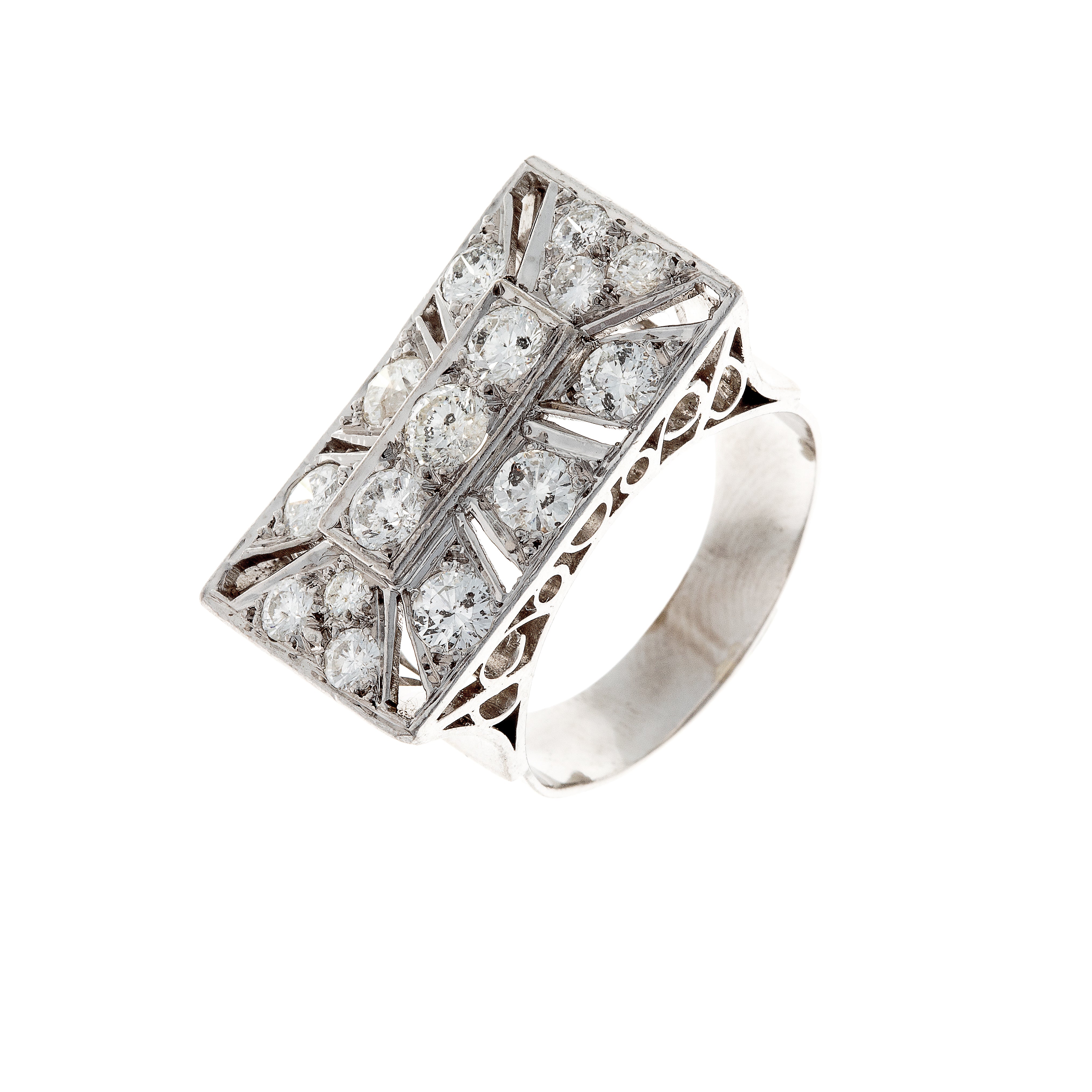 Tank Diamond White Gold Ring