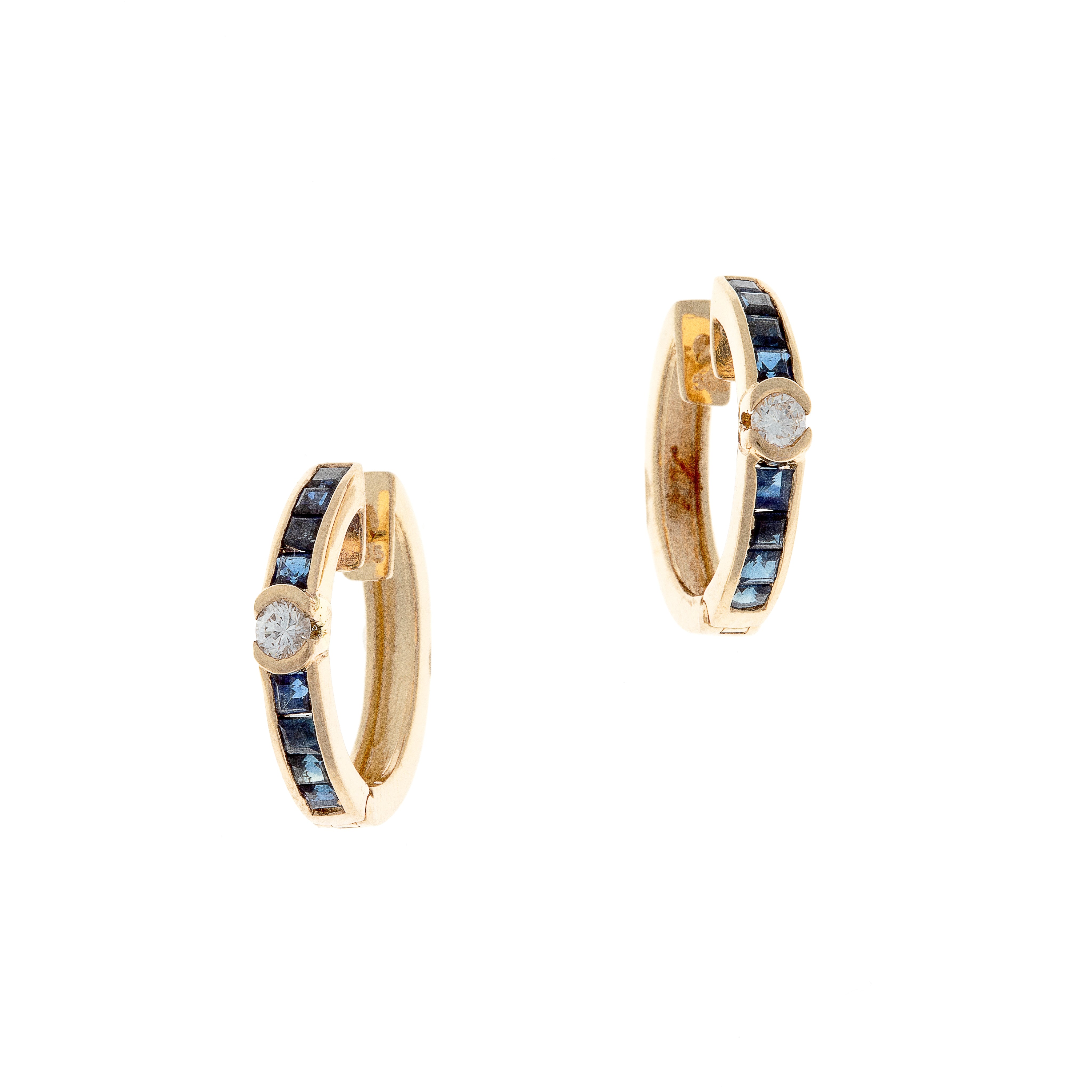 Sapphire & Diamond Gold Earrings