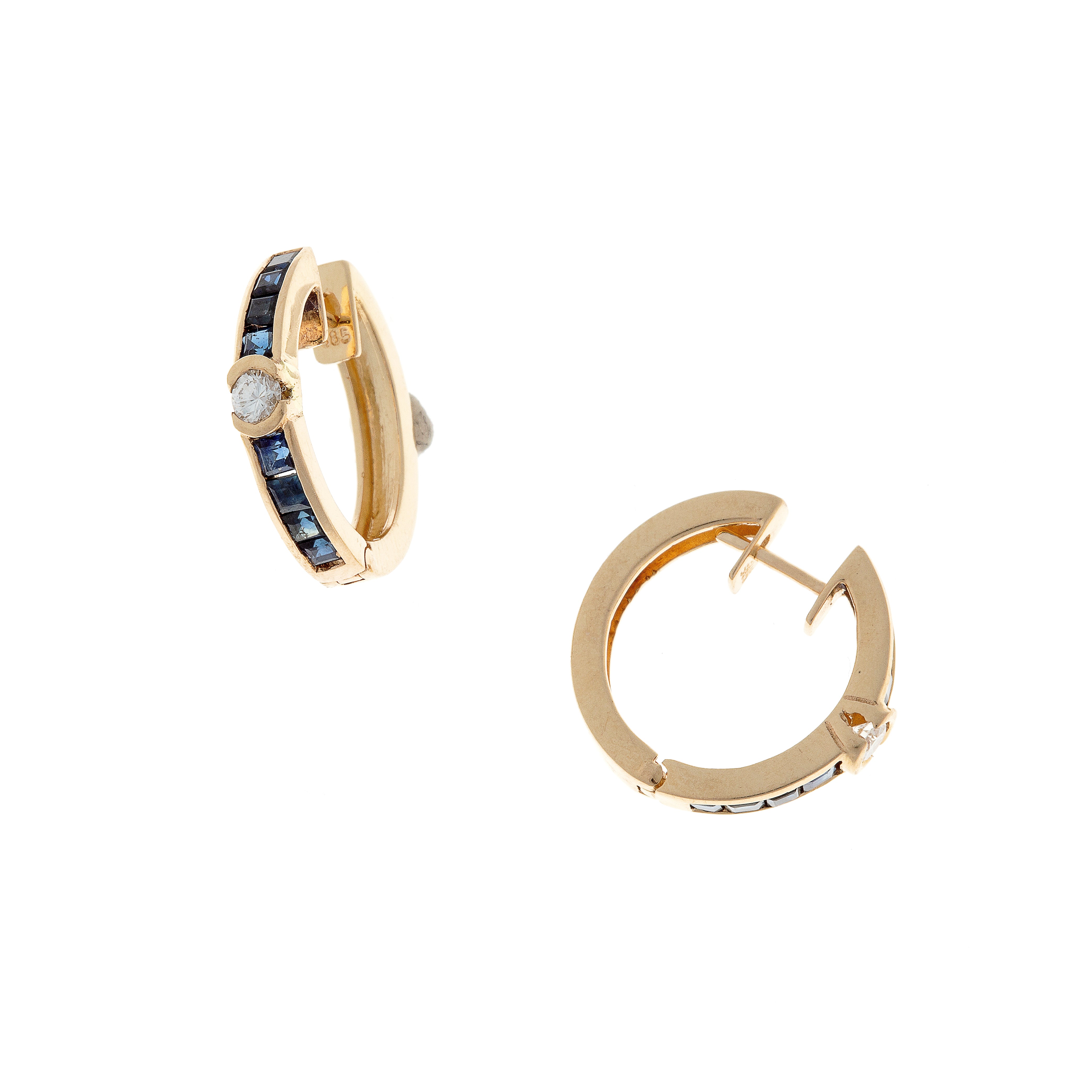 Sapphire & Diamond Gold Earrings