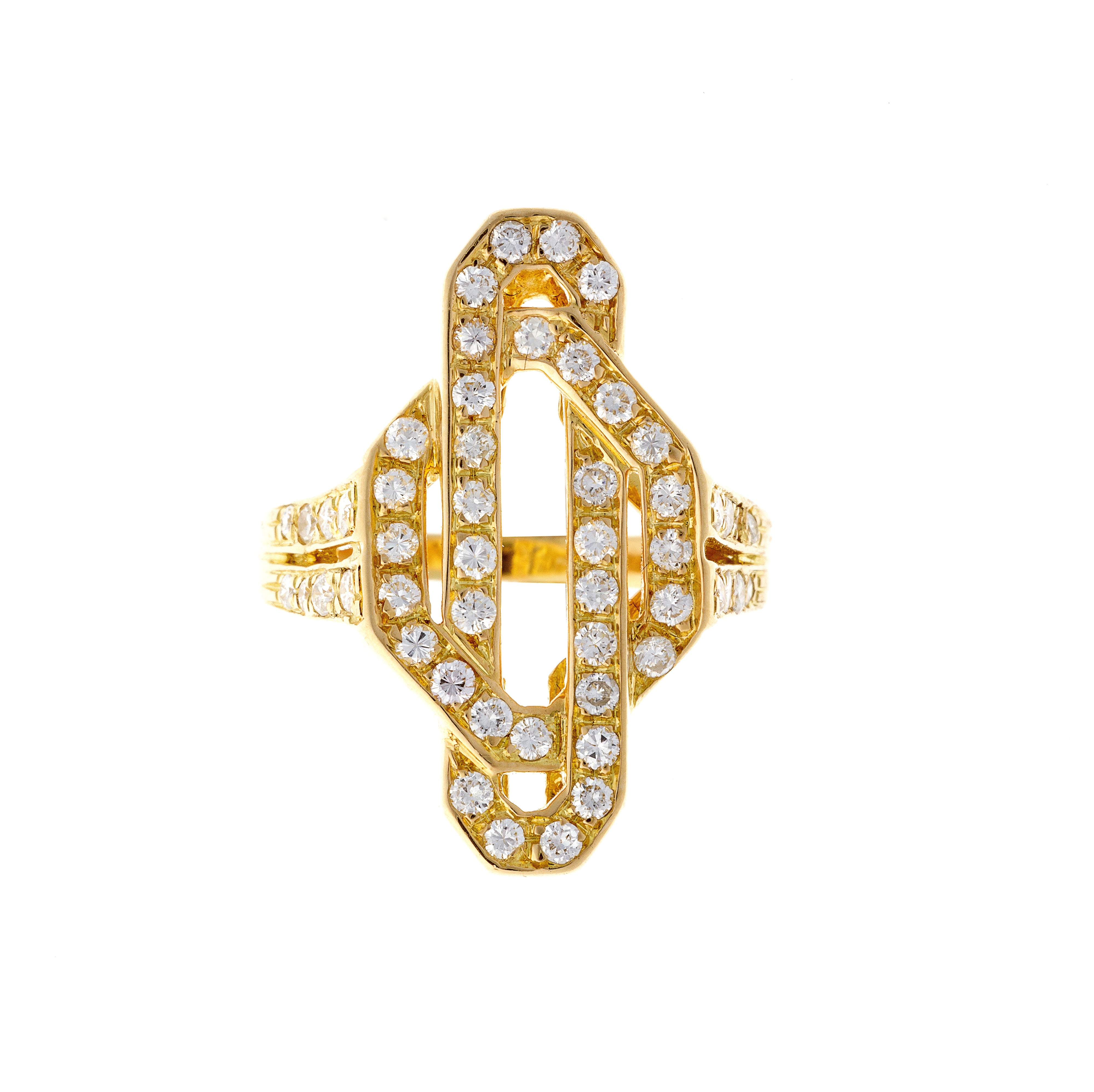 Bespoke Art Deco Diamond Gold Ring