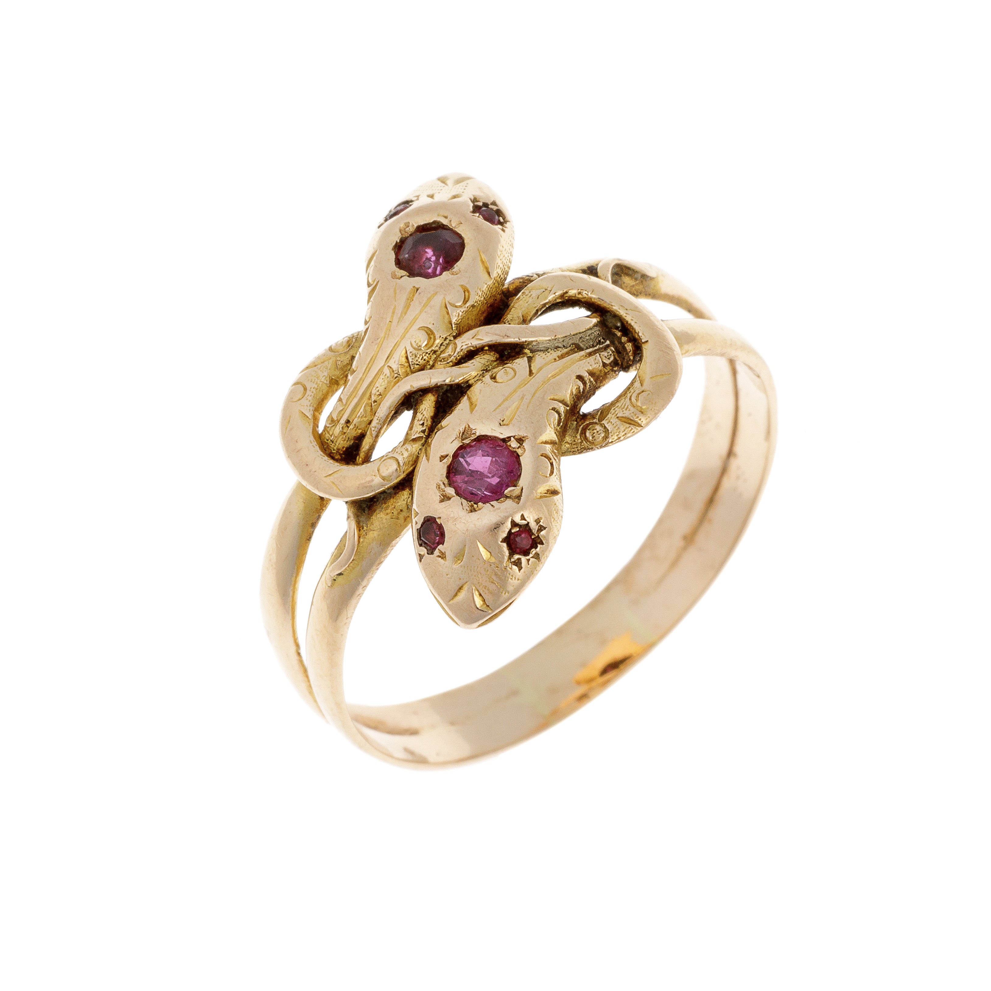 Ruby Gold Snake Ring