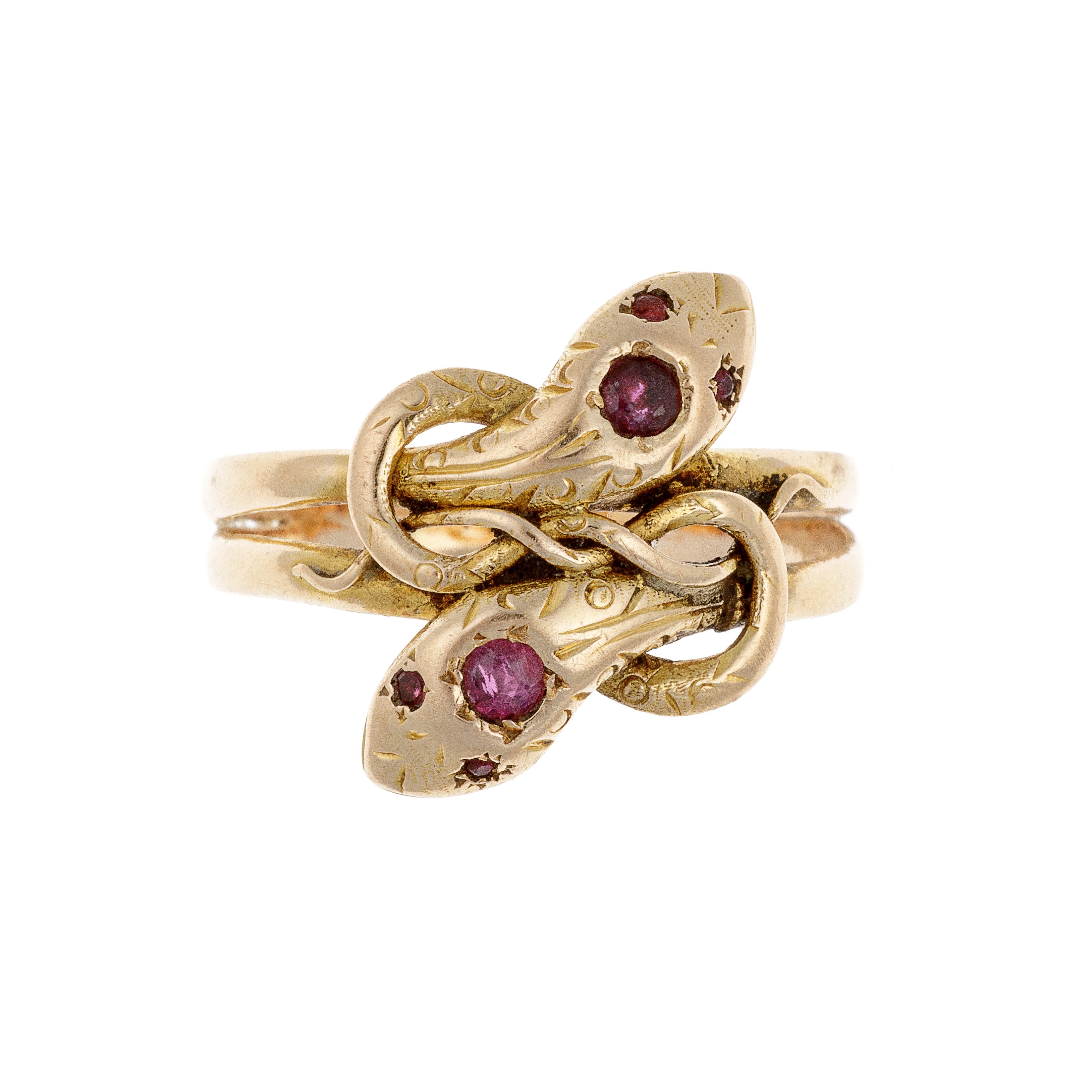 Ruby Gold Snake Ring