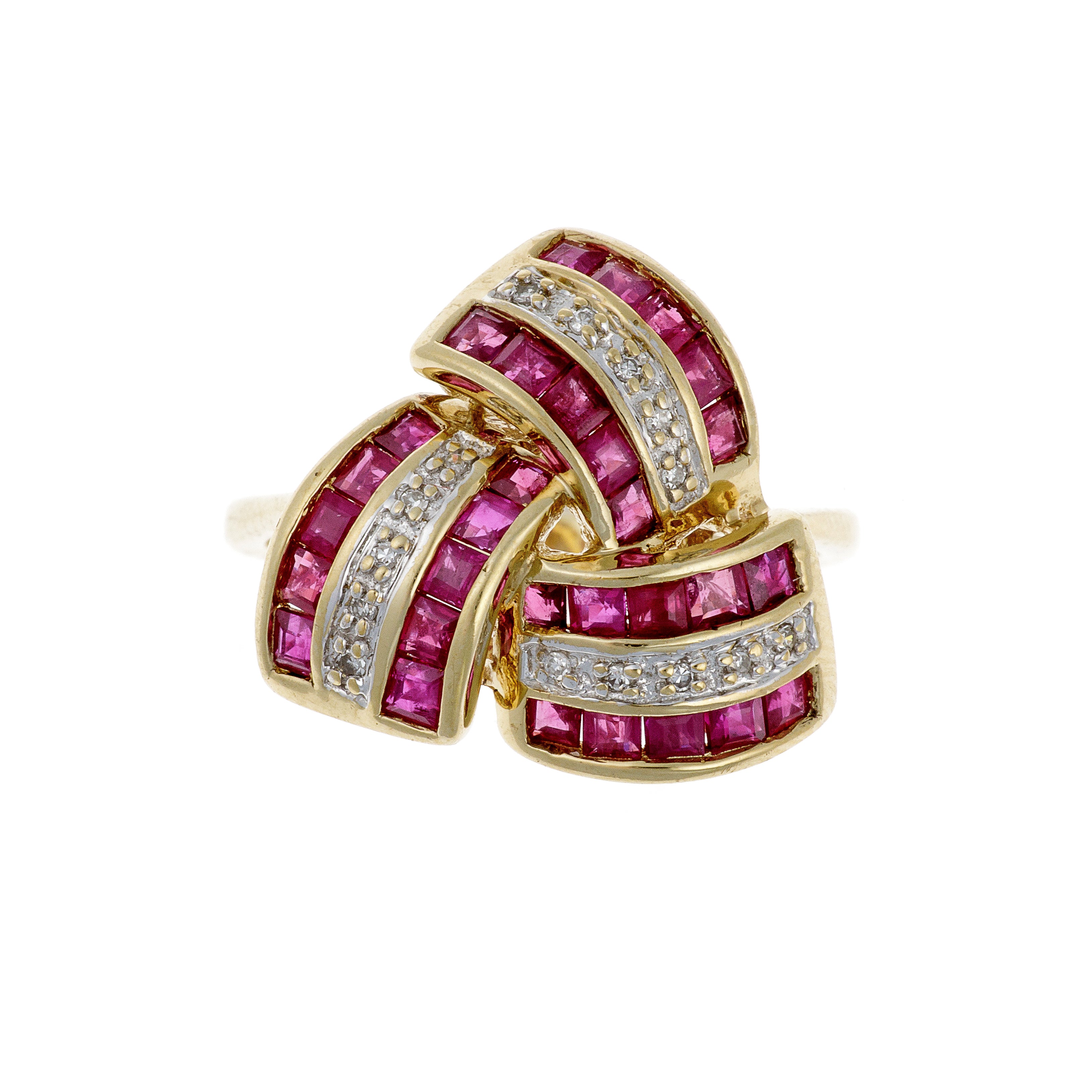 Bespoke Tank Diamond & Ruby Gold Ring