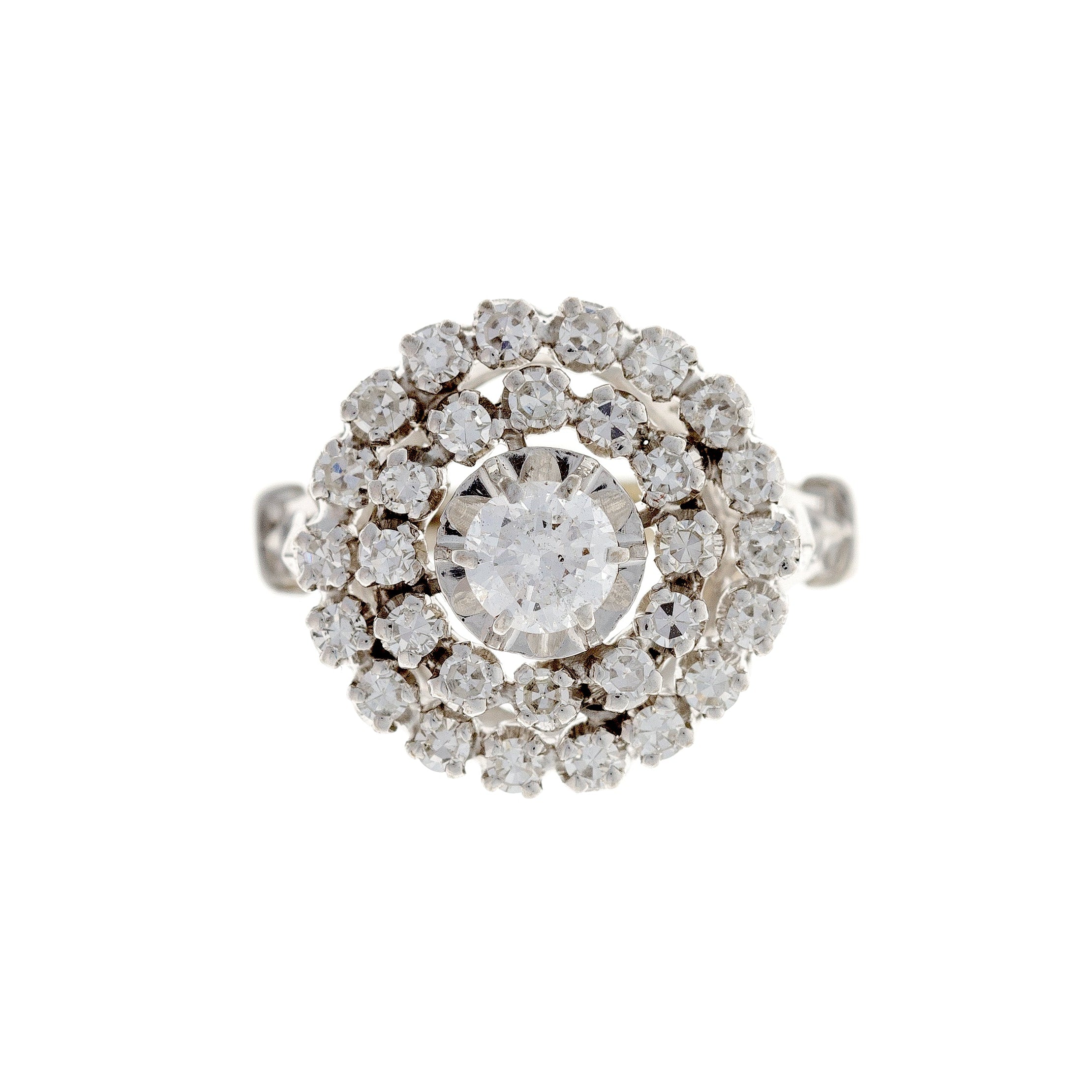 Diamond White Gold Pompadour Ring