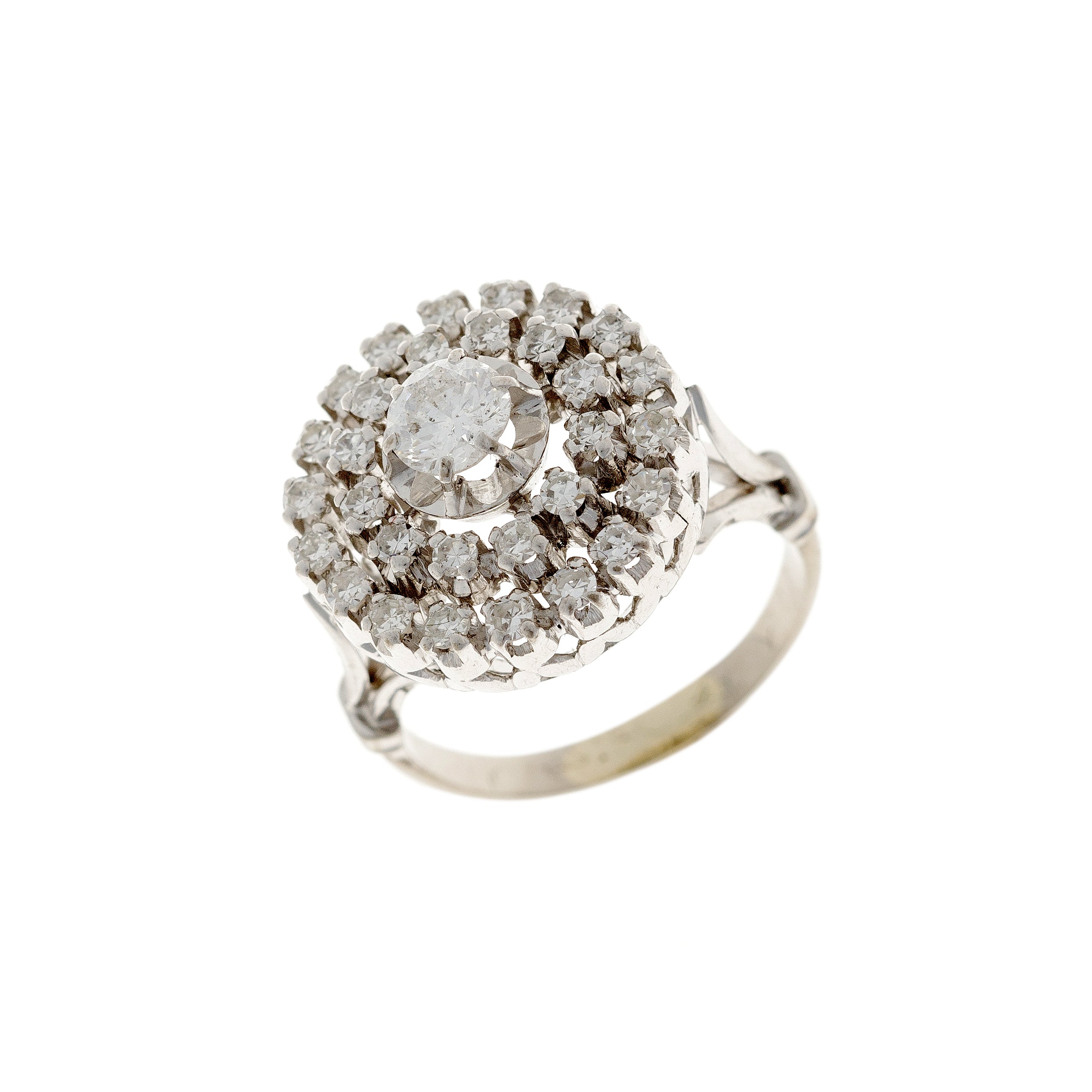 Diamond White Gold Pompadour Ring