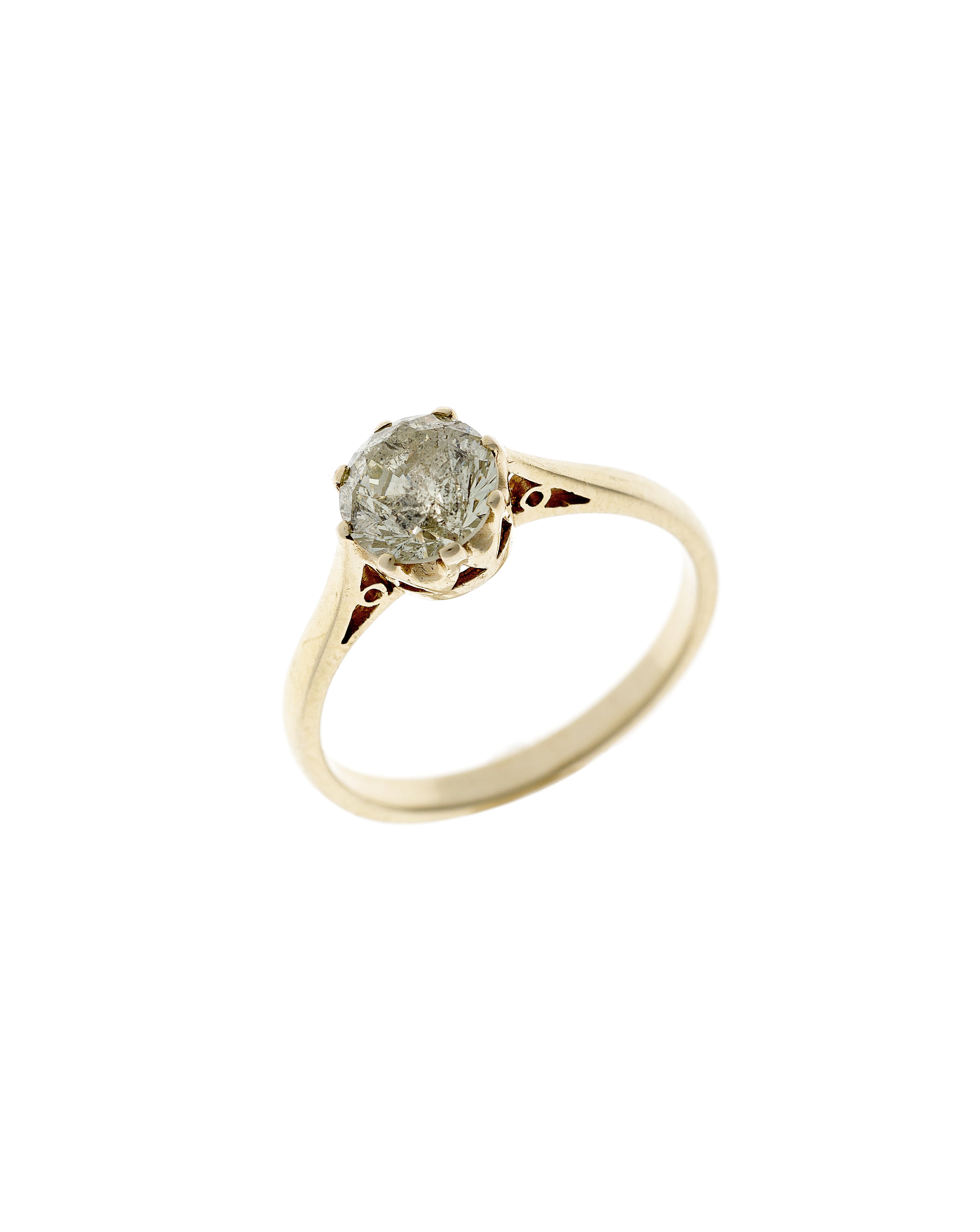 Brilliant-Cut Diamond Gold Solitaire Ring