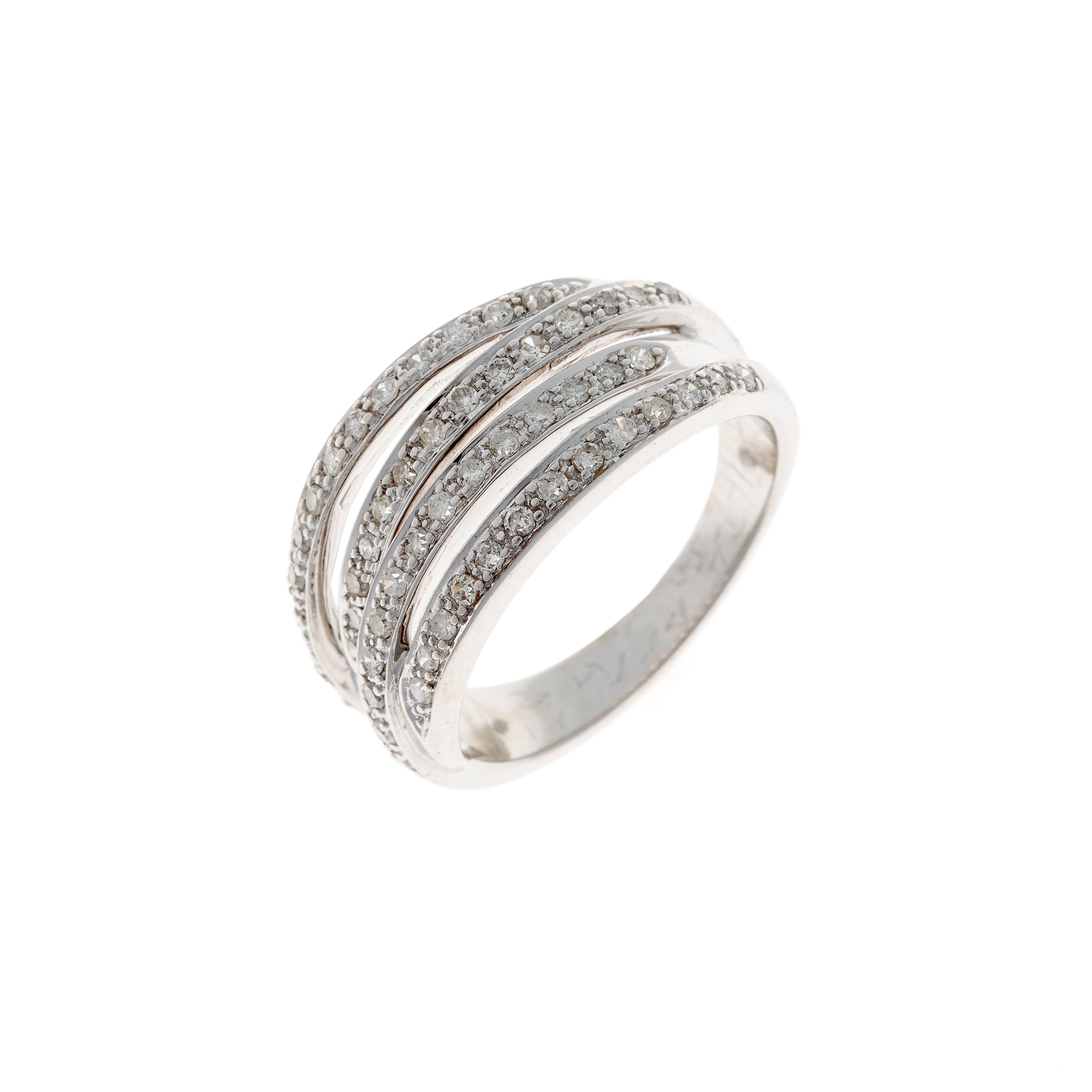 White Gold Multi-Row Diamond Pavé Ring