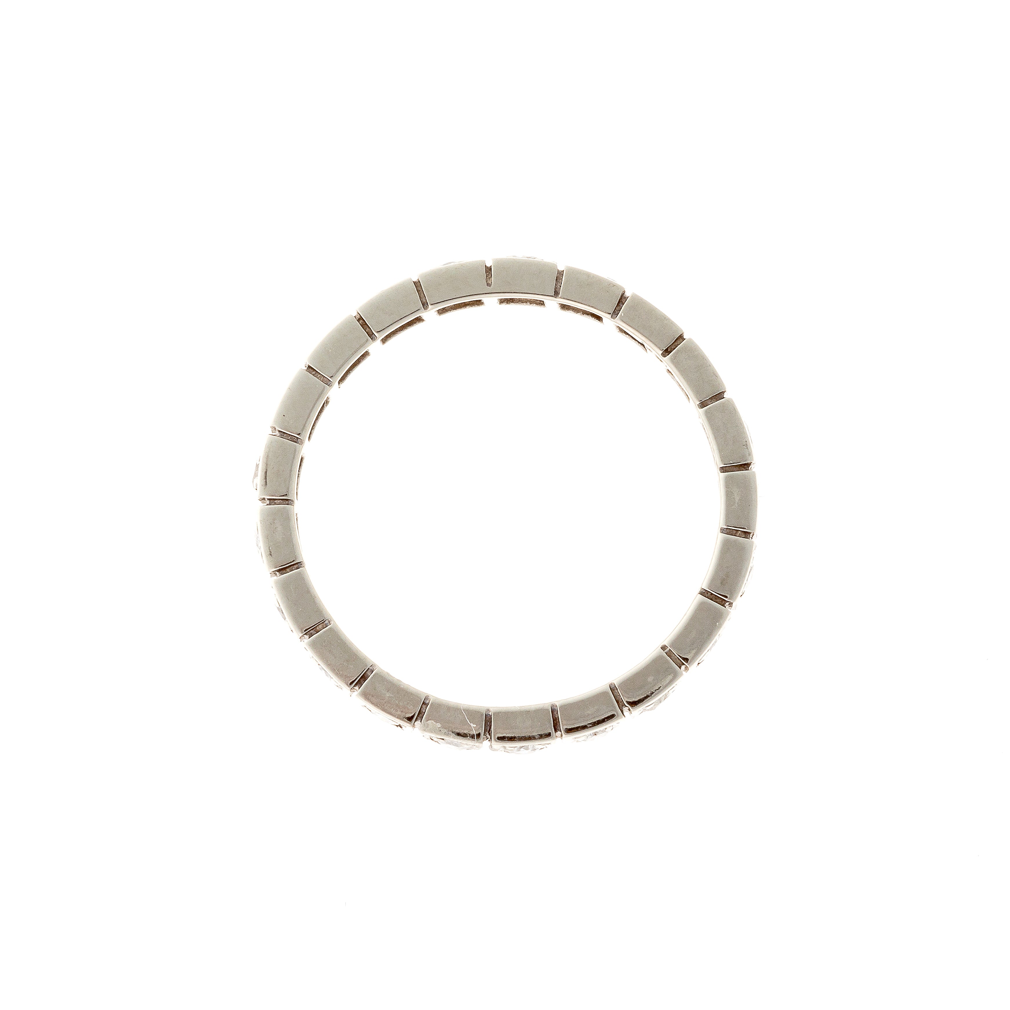 Profile of the Art Deco white gold geometric diamond eternity ring.