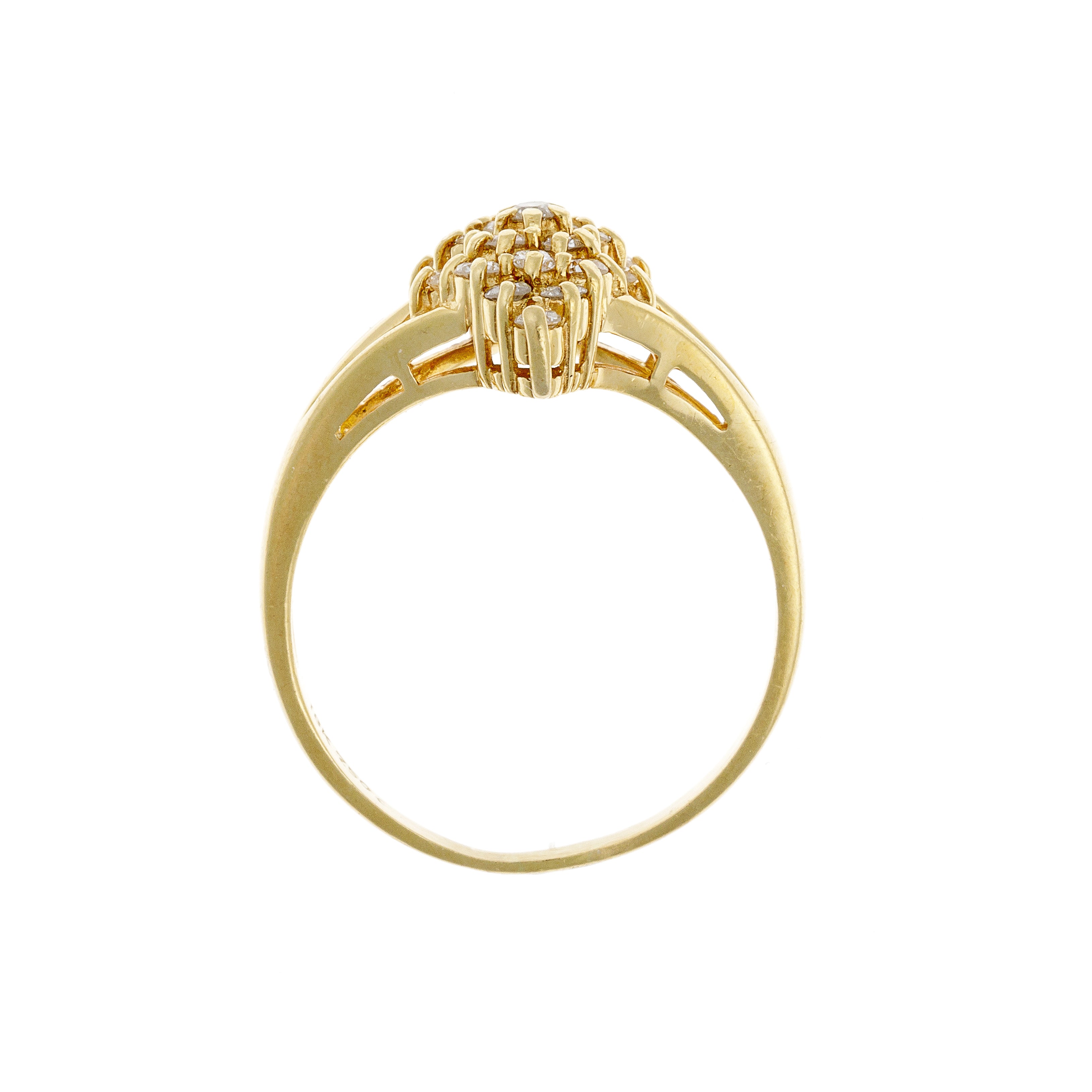 Profile view of ring highlighting symmetry and polished band.