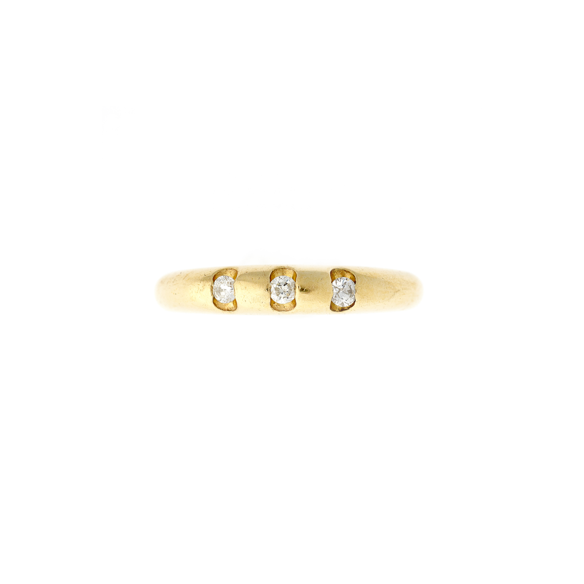 Diamond Gold Three-Stone Band Ring