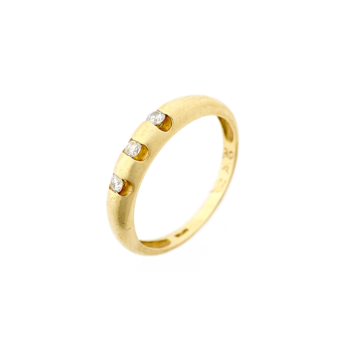 Diamond Gold Three-Stone Band Ring