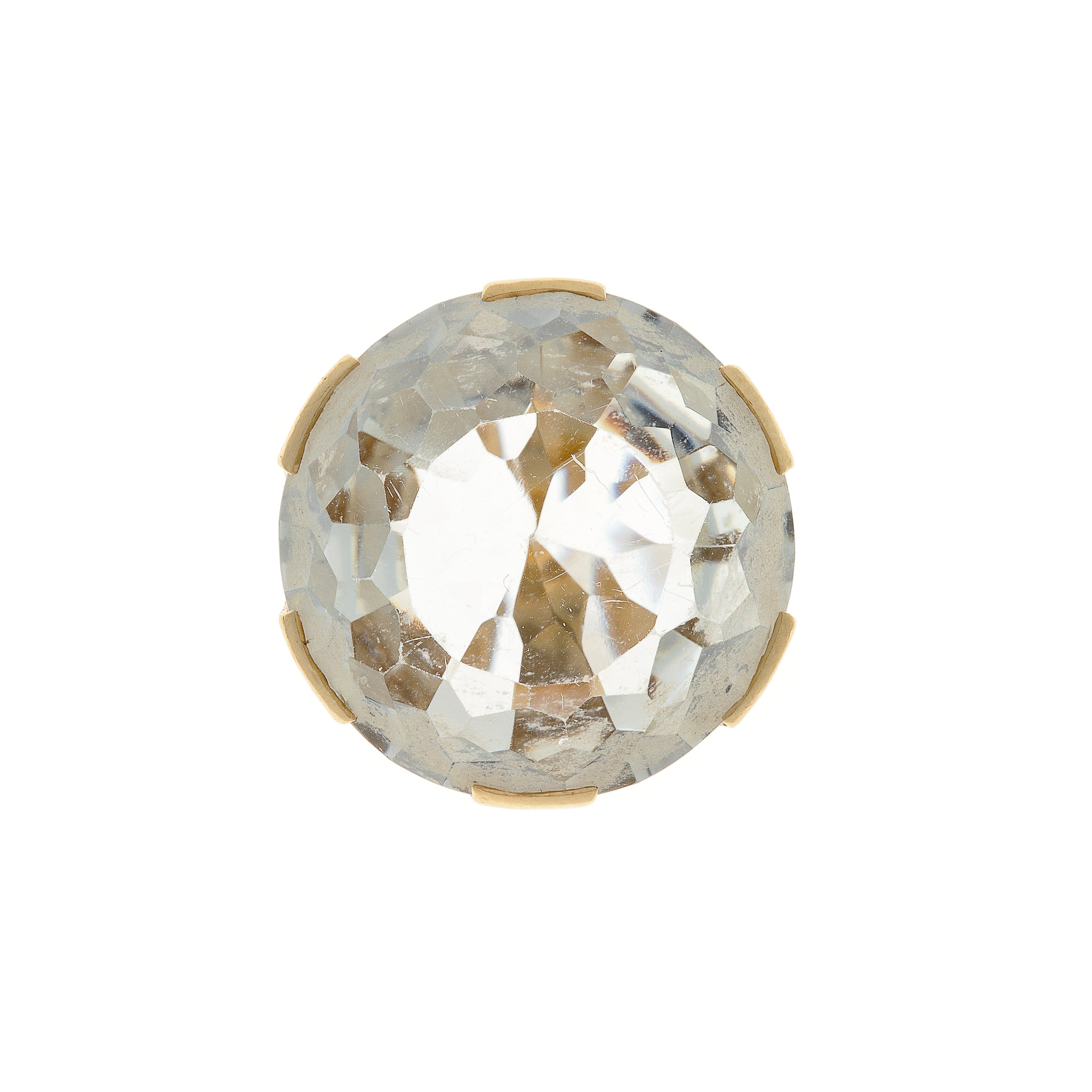 Vintage Fries Arauner gold cocktail ring with rock crystal.