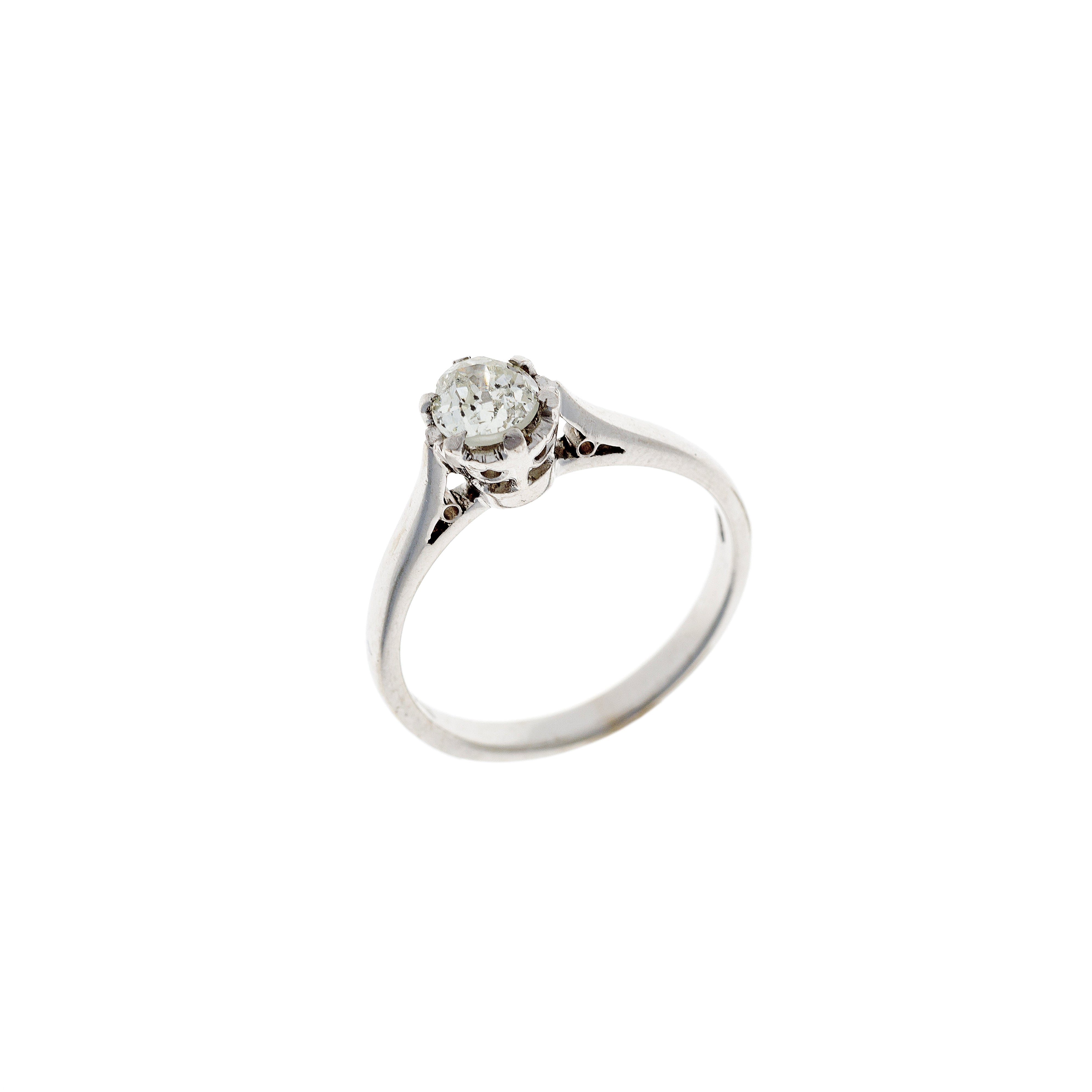 Diamond White Gold Solitaire Ring